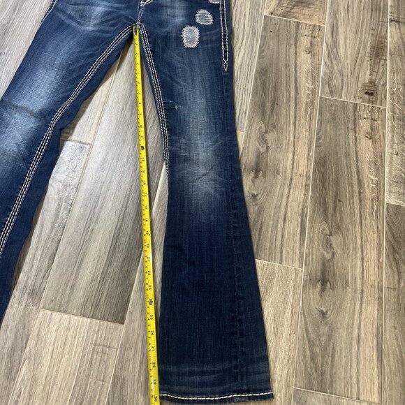 Rock Revival Jeans Womens 26 Alanis Bootcut Stonewash Rhinestone Embellished - Picture 2 of 13